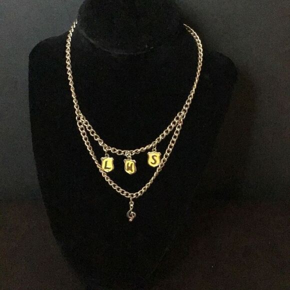 Vintage necklace with LHS initials and music note - Picture 1 of 6